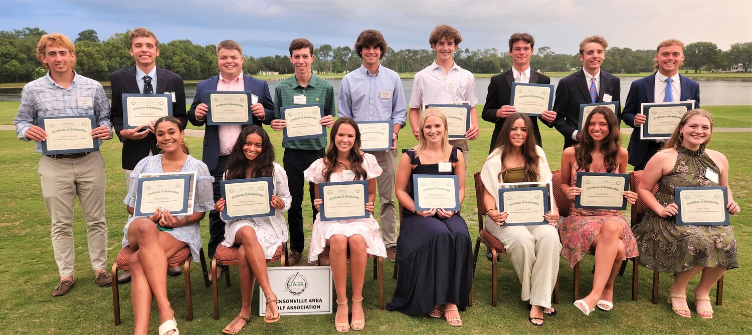 The Jacksonville Area Golf Association officially announced and honored its 18 new college scholarship recipients for 2023.